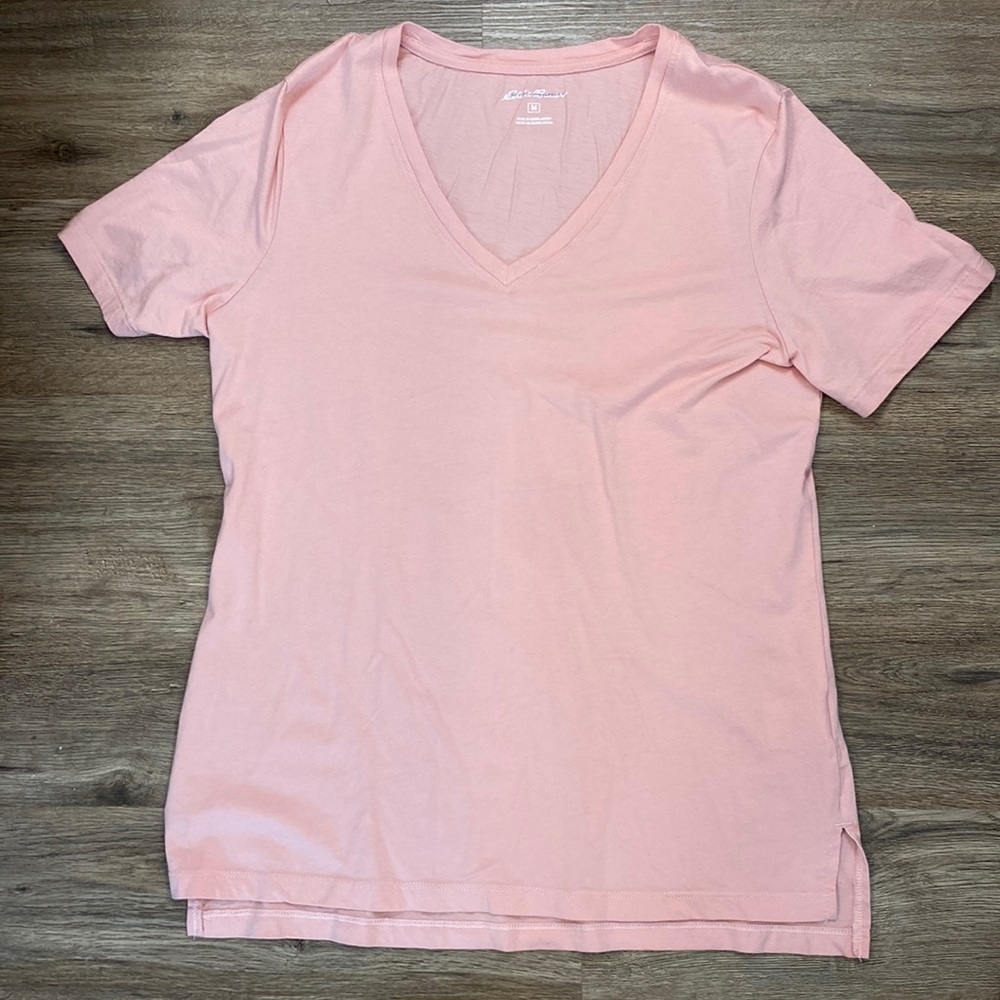 Eddie Bauer pink v neck tee